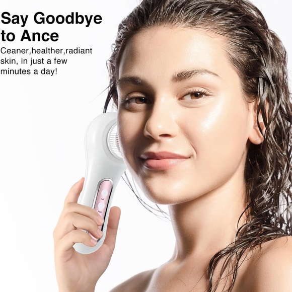 NEW Rechargeable IPX7 Waterproof Face Scrubber Exfoliator Facial Cleansing Brush - Picture 2 of 10